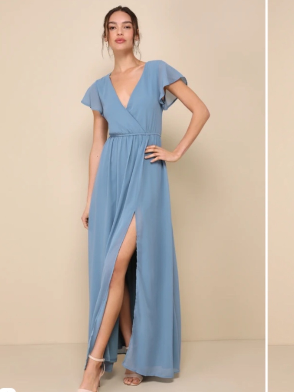 LULU's Chic Prom Wedding Boho Romantic Flowy Elegant Maxi Dress